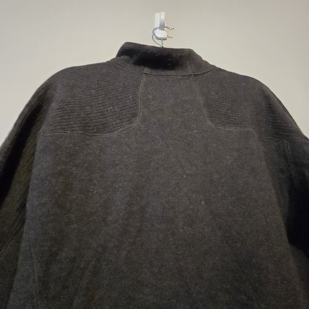 Mountain Hardwear Wool Blend Pullover Sweater Men LG Heather Black Zip Outdoor - Picture 10 of 11